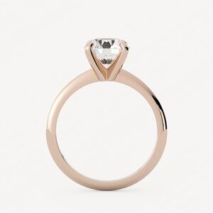 Elegant solid 14k Rose Gold Solitaire Ring
